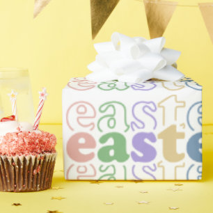 Happy Easter Colourful Typography Wrapping Paper