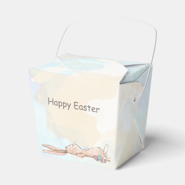 Happy Easter Cool Bunny Rabbit Eggs Butterfly   Favour Box (Front Side)