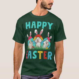 Happy Easter Cool Vintage Retro Bunny Easter Poodl T-Shirt