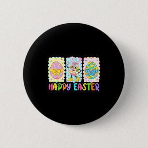 Happy Easter Coquette Bow Funny Easter Eggs Kids B 6 Cm Round Badge