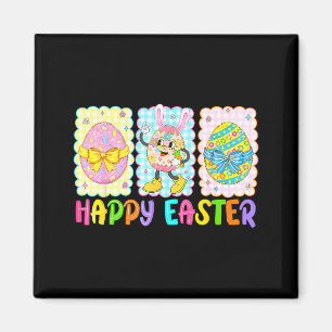 Happy Easter Coquette Bow Funny Easter Eggs Kids B Magnet