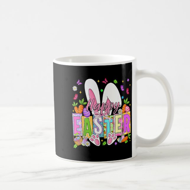 Happy easter coquette bow rabbit bunny easter day coffee mug (Right)