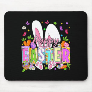 Happy easter coquette bow rabbit bunny easter day mouse pad