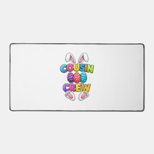 Happy Easter Cousin Crew Bunny Family Matching Eas Desk Mat