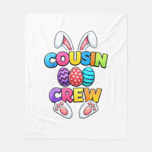 Happy Easter Cousin Crew Bunny Family Matching Eas Fleece Blanket