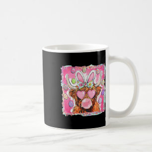 Happy Easter Cow Bunny Ears Bubblegum Pink Girly Coffee Mug