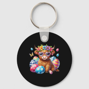 Happy Easter Cow Heifer Easter Day Farmer Cowgirl Key Ring