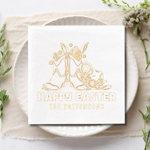 Happy Easter Cowboy Boots Western Personalised Foil Napkins