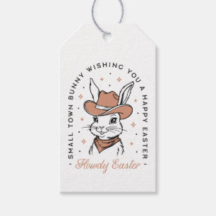 Happy Easter cowboy bunny western country wishes Gift Tags