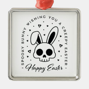 Happy Easter creepy bunny spooky theme party Metal Ornament