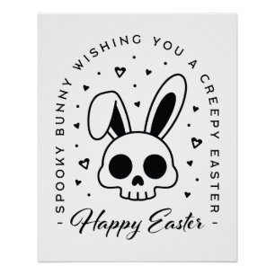 Happy Easter creepy wishes spooky bunny Poster
