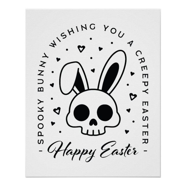 Happy Easter creepy wishes spooky bunny Poster (Front)