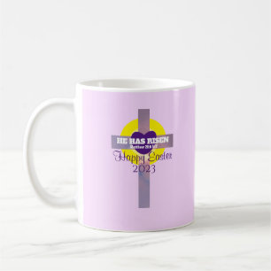 Happy Easter Cross Bible Verse Custom Year Purple Coffee Mug