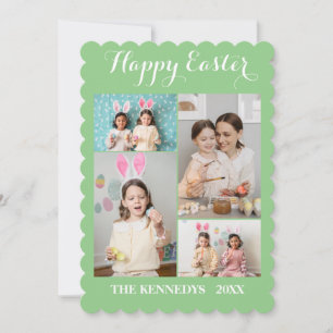 Happy Easter Custom 4 Photo Collage Family easter Holiday Card