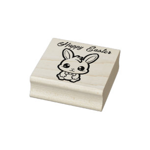 🐰Happy Easter Custom Bunny Blessings Rubber Stamp