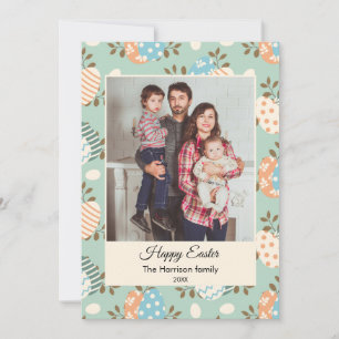 Happy Easter custom family photo Flat Holiday Card