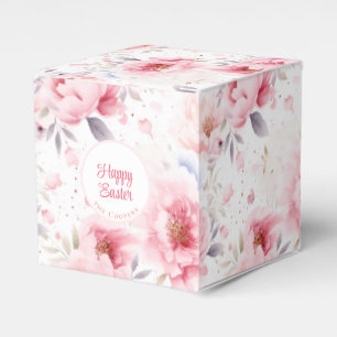 Happy Easter   Custom Name   Floral   Easter Favour Box