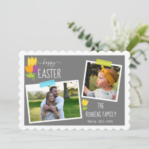 Happy Easter Custom Photo Washi Tape Tulip Holida Holiday Card