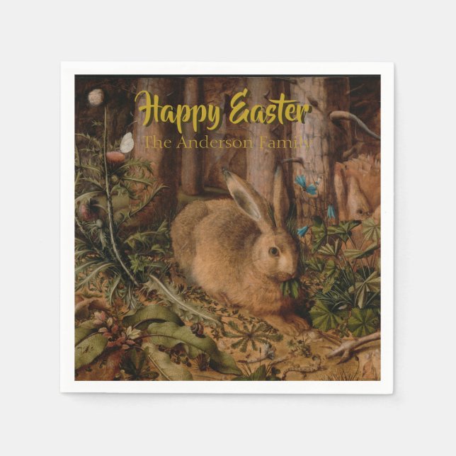 Happy Easter Custom Rabbit Year Personalised P N Napkin (Front)