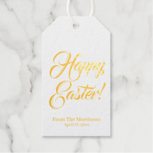 Happy Easter custom script calligraphy elegant  Gift Tags