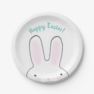 Happy Easter Customise text Easter Bunny cute Paper Plate