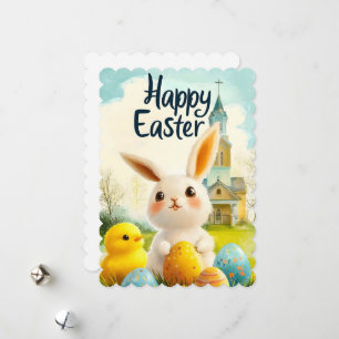 Happy Easter Cute Adorable Holiday Card