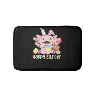 Happy Easter Cute Axolotl Easter With Easter Eggs Bath Mat