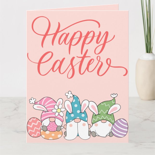 Happy Easter Cute Beautiful Ester Eggs Colourful Card (Front)