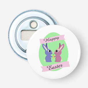 Happy Easter! Cute bunnies Bottle Opener