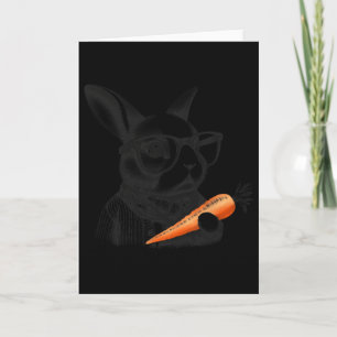 Happy Easter Cute Bunny Carrots Funny Gles Card
