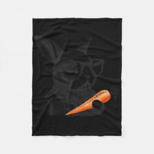 Happy Easter Cute Bunny Carrots Funny Gles Fleece Blanket
