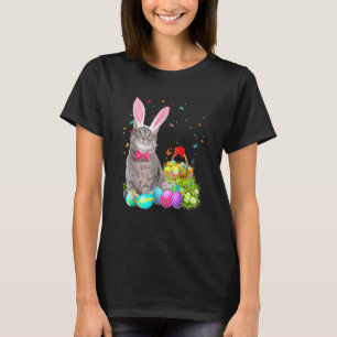 Happy Easter Cute Bunny Cat Eggs Basket Men Women  T-Shirt