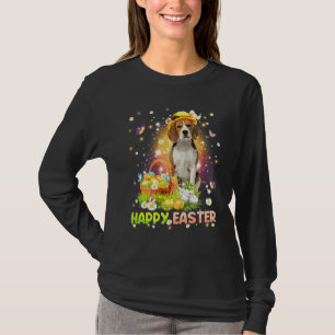 Happy Easter Cute Bunny Dog Beagle Eggs Basket Do T-Shirt