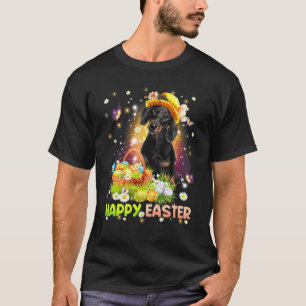 Happy Easter Cute Bunny Dog Dachshund Eggs Basket T-Shirt