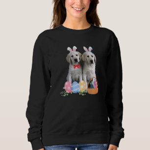 Happy Easter Cute Bunny Dog Eggs Basket Men Women Sweatshirt