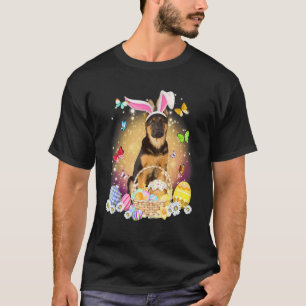 Happy Easter Cute Bunny Dog German Shepherd Eggs B T-Shirt