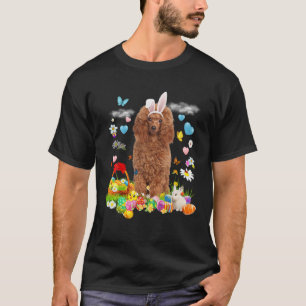 Happy Easter Cute Bunny Dog Poodle Eggs Basket Fun T-Shirt