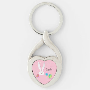 Happy Easter Cute Bunny Easter Eggs Hunt Party Key Ring
