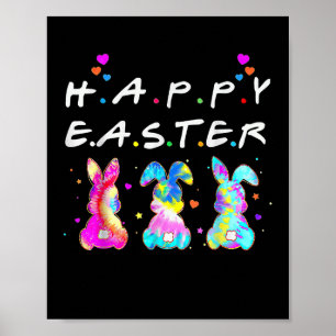 Happy Easter Cute Bunny Family Matching Poster