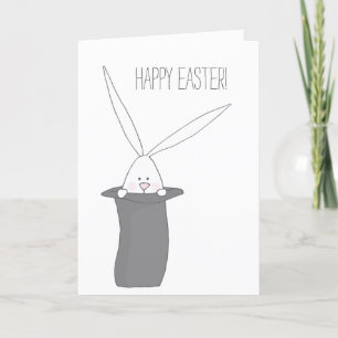 Happy Easter! Cute Bunny in a Top Hat Holiday Card