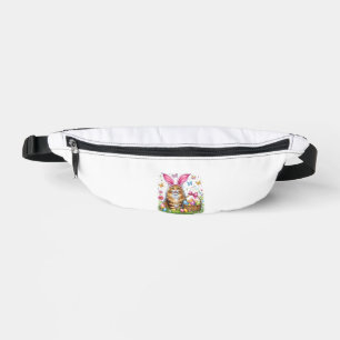 Happy Easter Cute Bunny Maine Coon Cat Easter Eggs Bum Bags