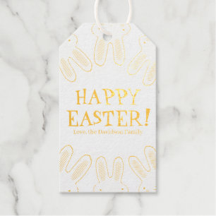 Happy Easter cute bunny personalised funny chic Gift Tags