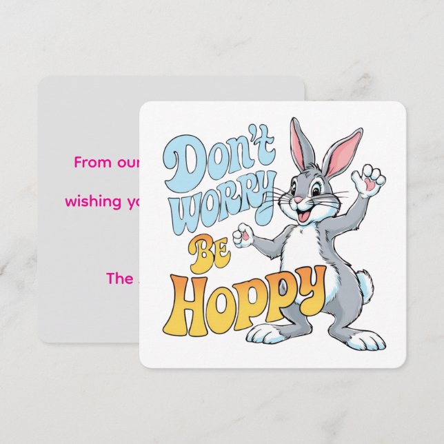 Happy Easter cute Bunny personalised Holiday Card (Front/Back)