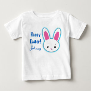 Happy Easter cute bunny personalised name Baby T-Shirt