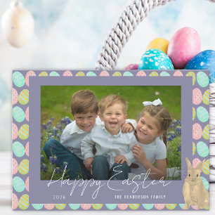 Happy Easter Cute Bunny Photo Holiday Card