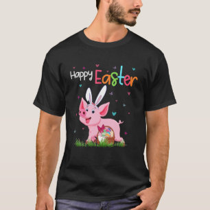 Happy Easter Cute Bunny Pig Cute Easter Pig Lover T-Shirt