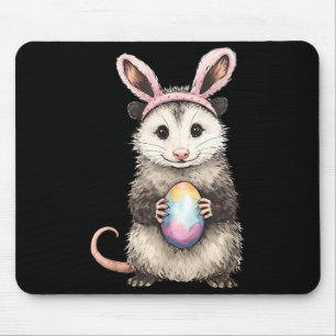 Happy Easter Cute Bunny Possum Holding Easter Eggs Mouse Pad