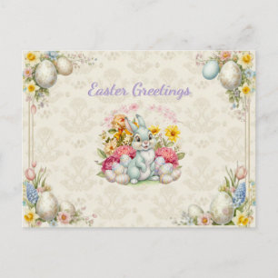 Happy Easter Cute Bunny Postcard