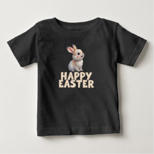 Happy Easter, Cute Bunny Rabbit Baby T-Shirt