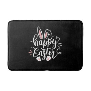 Happy Easter Cute Bunny Rabbit Easter Day Bath Mat